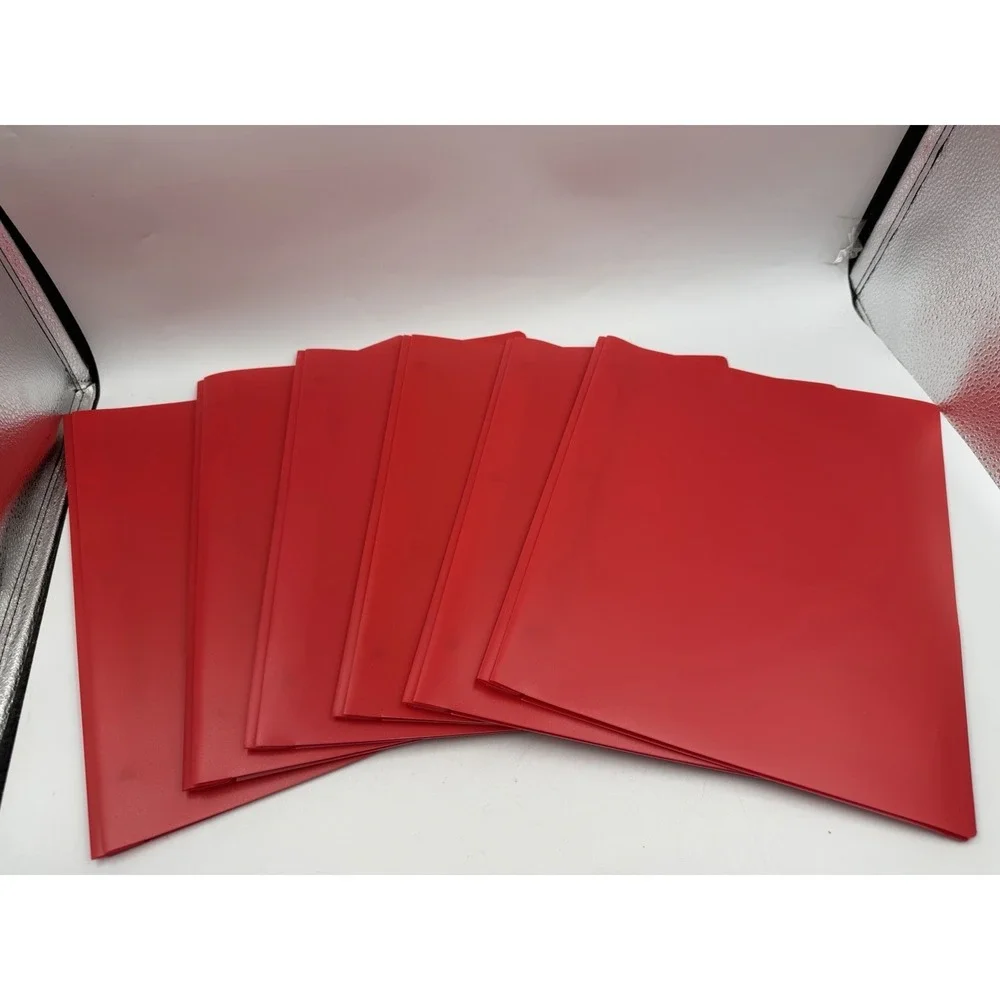 24 Pack #86613 Better Office Products Red Poly Portfolios With Pockets & Prongs